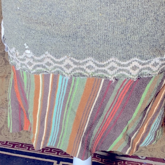 Fairy Grunge Wool BOHO Multicolor Knit Mni Dress Tunic Layering Warm Fall Medium - Picture 9 of 12
